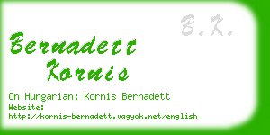 bernadett kornis business card